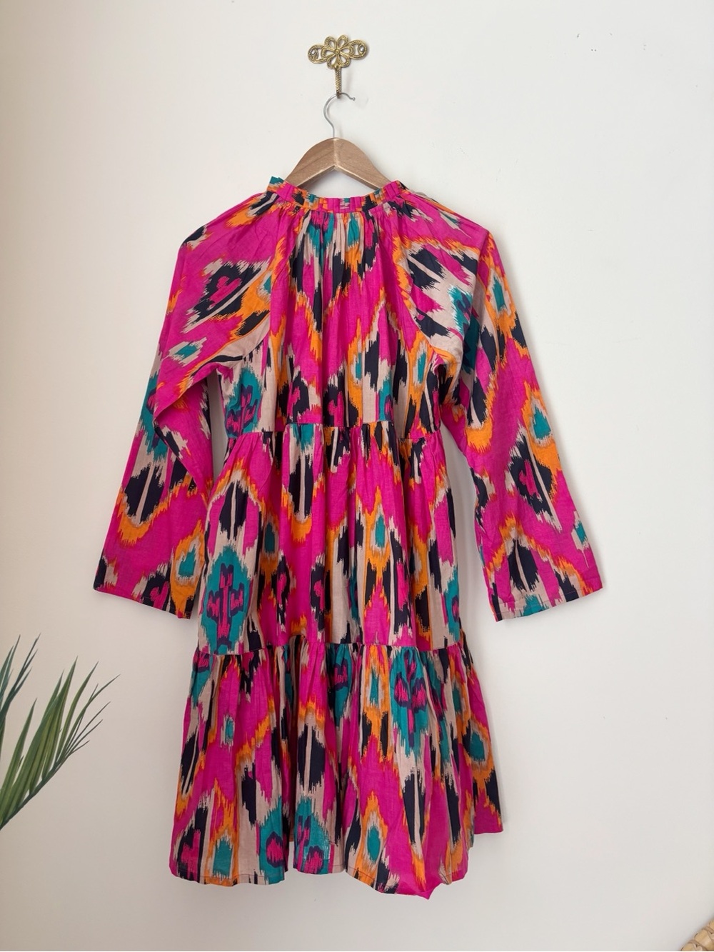 Gyp Sea St Barth Vibrant Ikat Print Tiered Dress Small - Picture 3 of 6